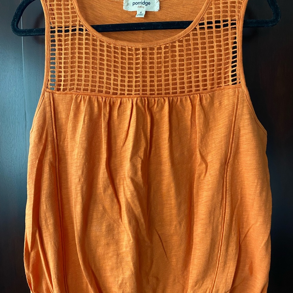 Helena Eyelet Top, Size M, Orange